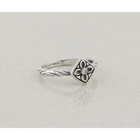Sterling Silver Belle Fleur CZ Ring Size 9 1/4 Silpada - Picture 3 of 7